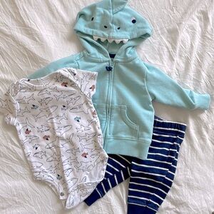 BABY 3 piece shark set
